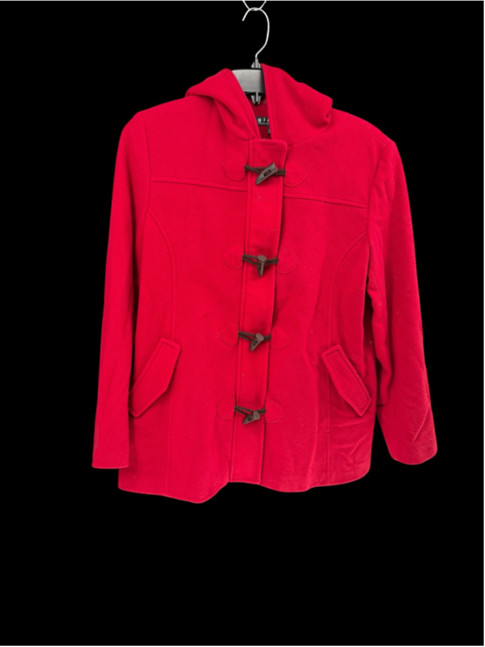Women's Giacca Gallery Company Red Wool Blend Pea Coat Size XL